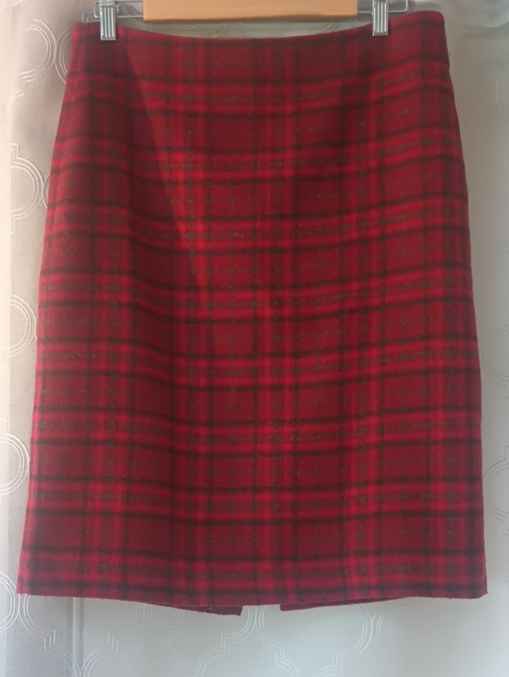 Talbots Red Plaid Pencil Skirt
